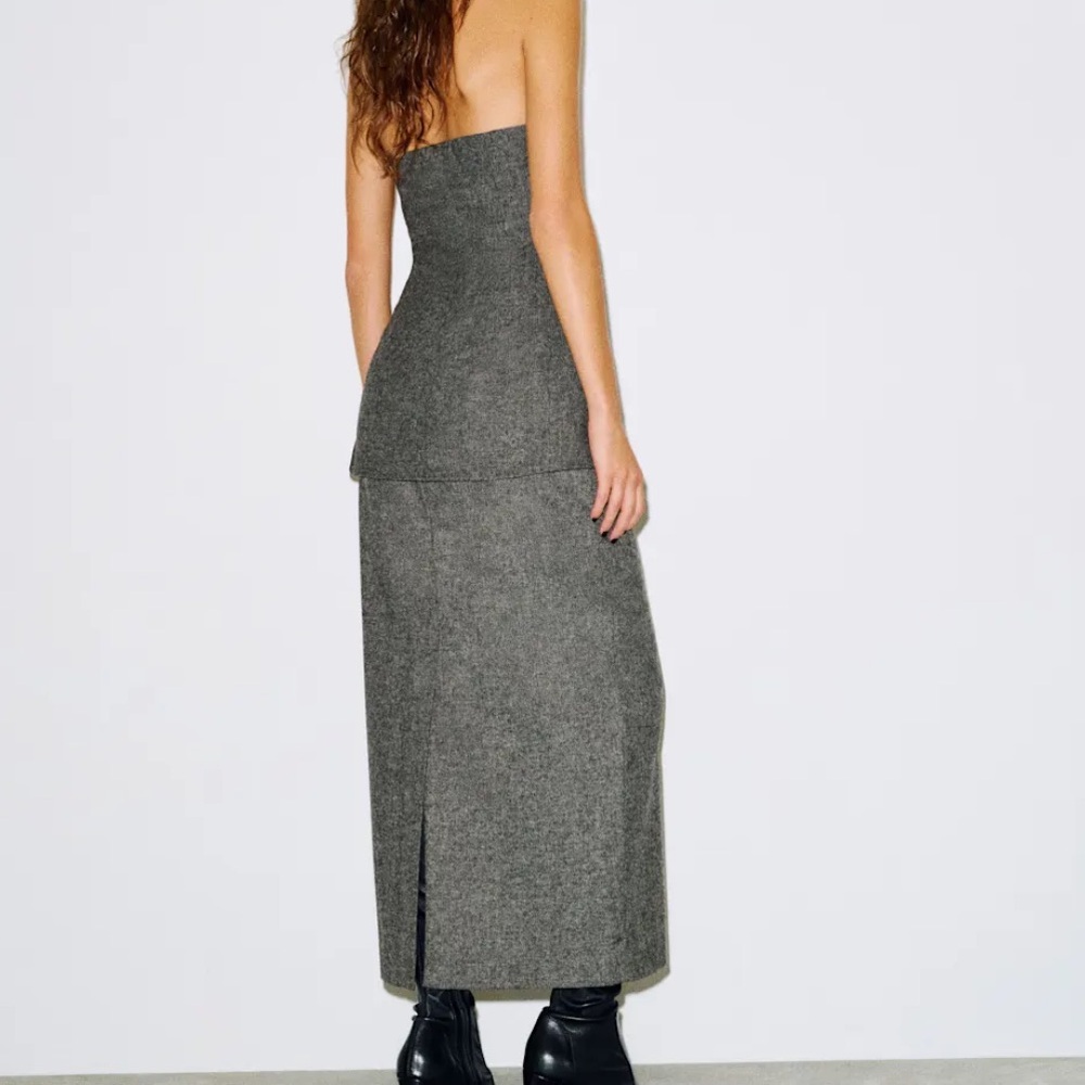 Reformation Lydia Skirt Charcoal Wool
